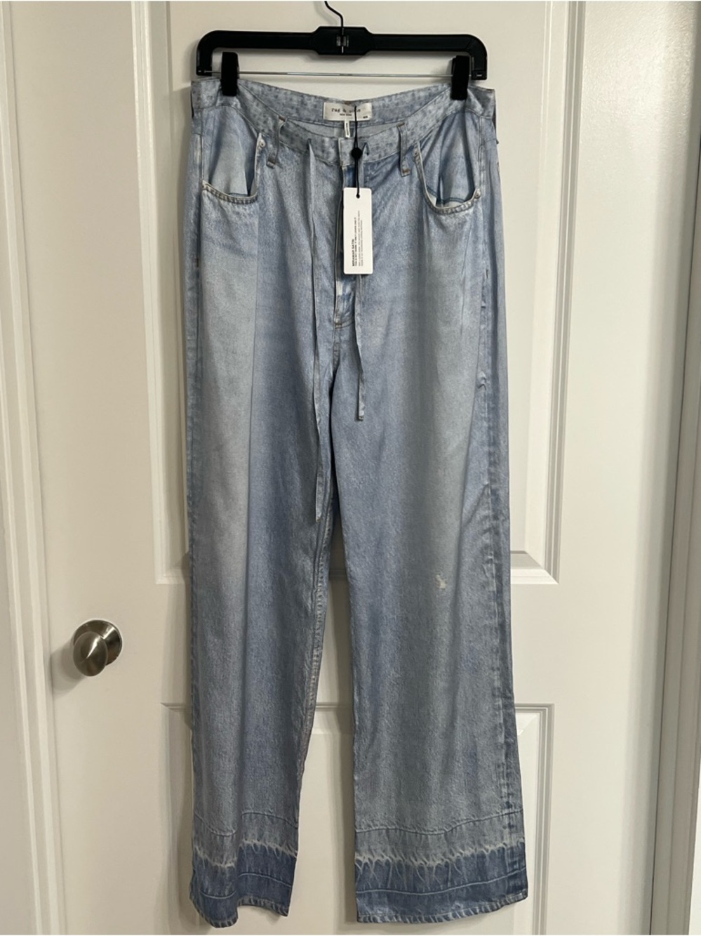 NWT rag & bone Miramar Satin Phoebe Pant in Mica Size Medium - Picture 3 of 11